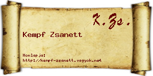 Kempf Zsanett névjegykártya